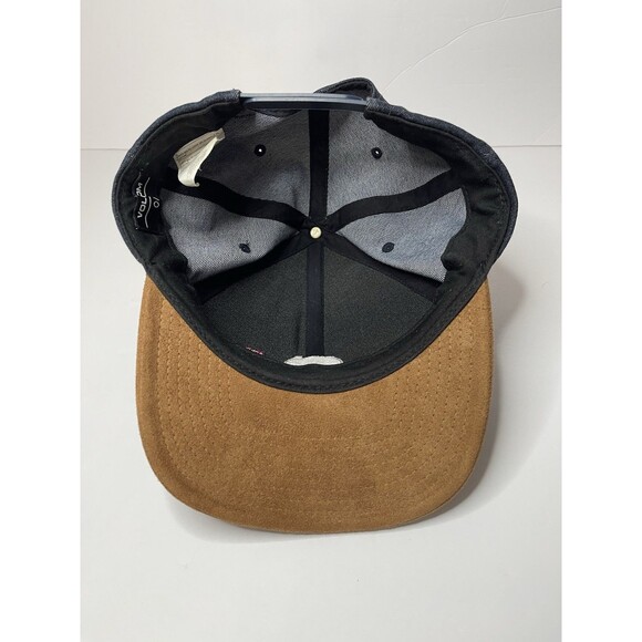 Volcom Blue Denim Brown Suede Bill Mens Snapback Hat Cap OS Adjustable Nautical - Picture 2 of 6